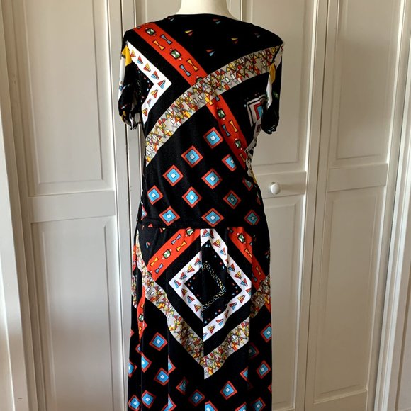 Vintage Oleg Cassini Native American Inspired Print Jersey Outfit - size 42 (10) - Picture 2 of 10